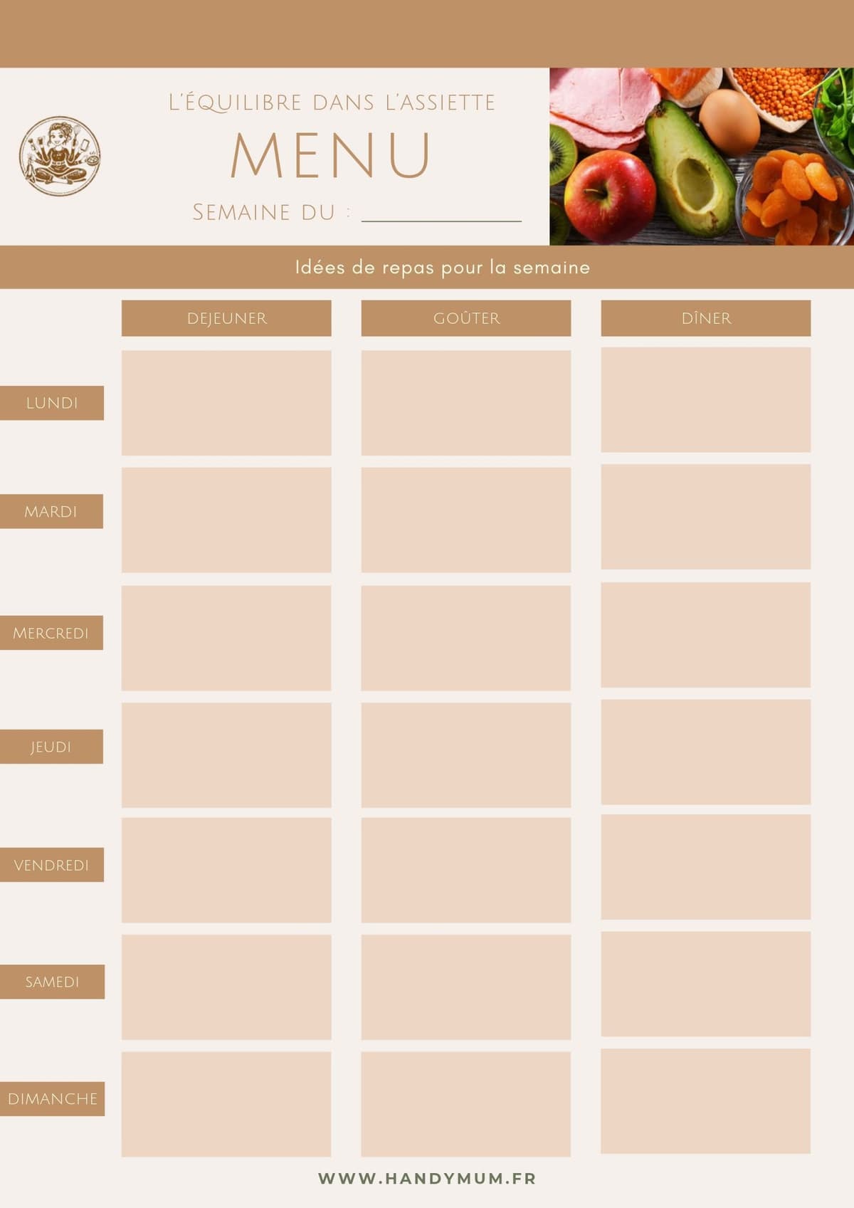 Couverture : Modèle de menu