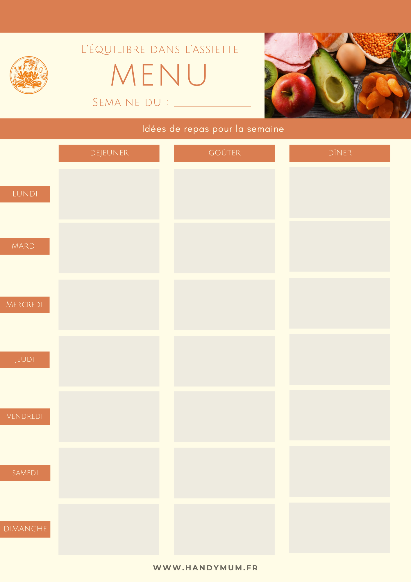 Modèle de menu